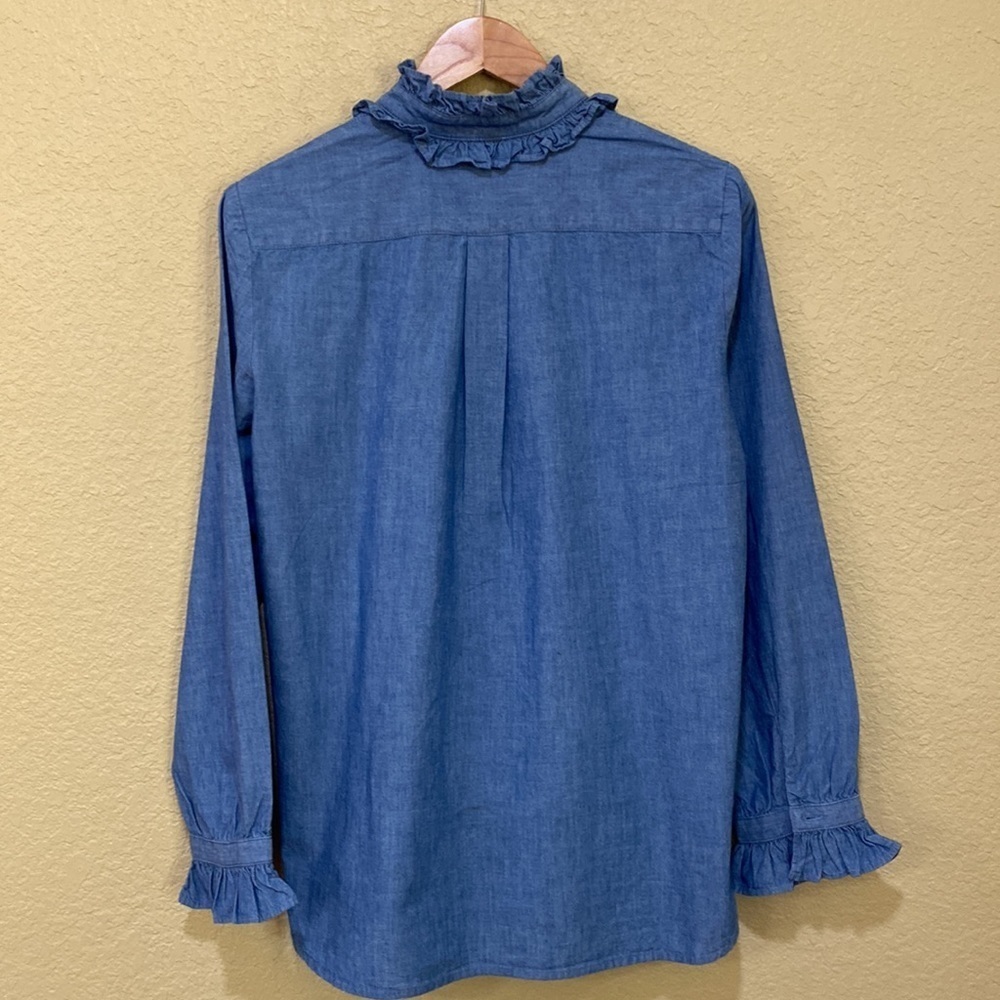 J. Crew Re-Imagined  Chambray Long Sleeve Button Down Top - Picture 8 of 11